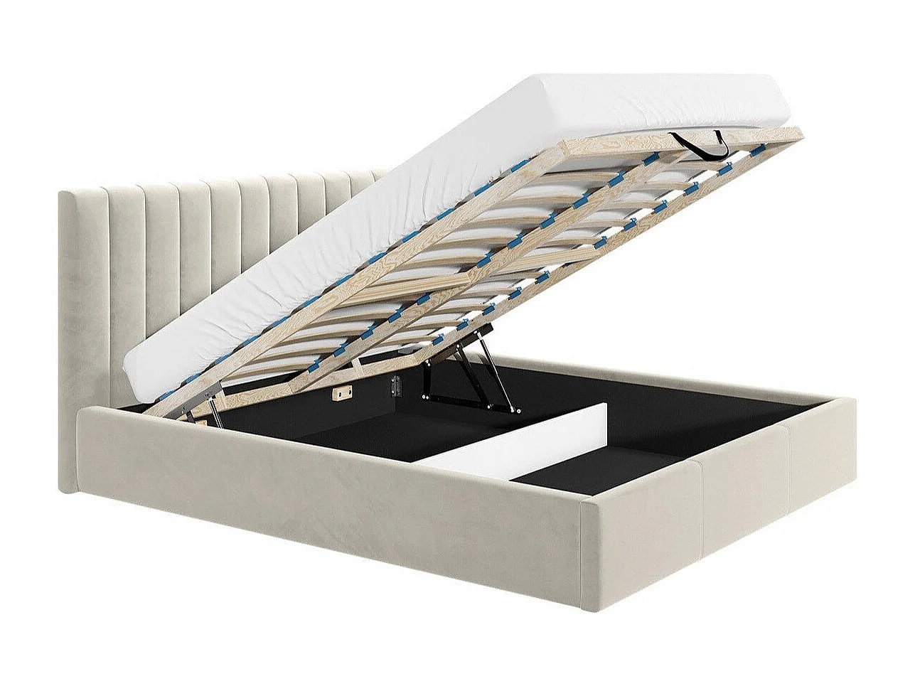 Lit ComfiDream 179, Double, Vert, 180x200, Tissu, Disponible, 191x212x105cm