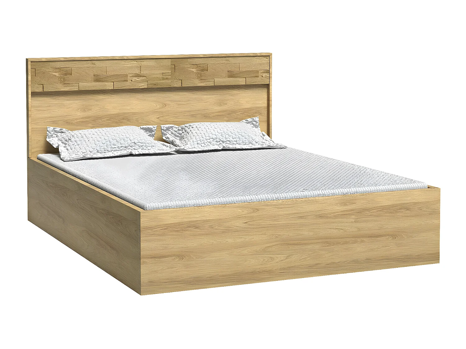 Cama Etrmoni 113, Casal, Castanho claro, Placa de aglomerado laminado