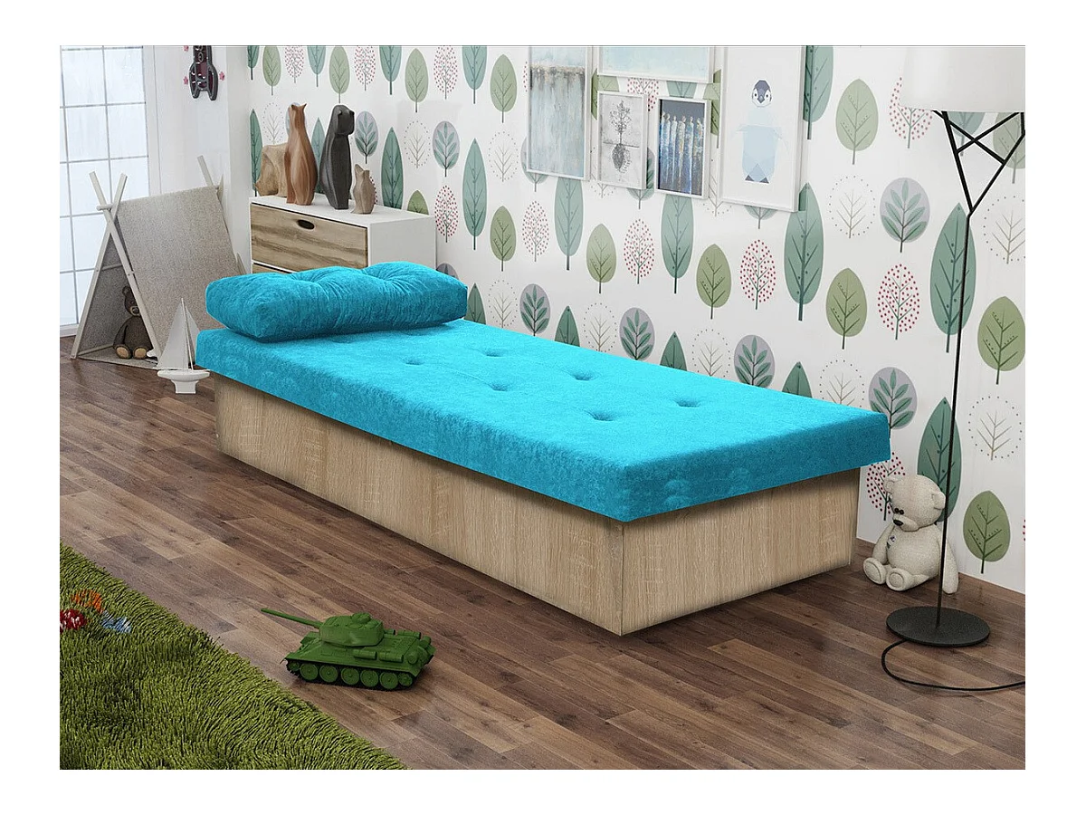 Lit Dover 100, Unique, Turquoise, 80x190, No, 80x190x39cm