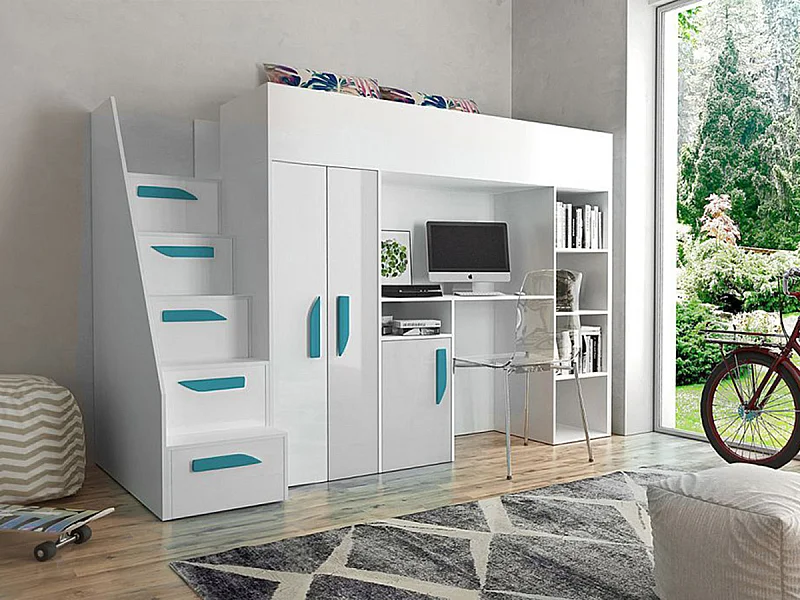 Litera Hartford 192, Individuales, Blanco, 90x200, Aglomerado laminado, Somieres, 120cm