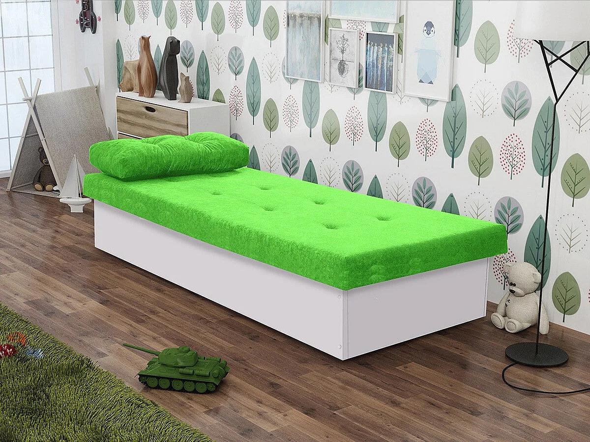 Cama Dover 100, Individuales, Verde, 80x190, 80x190x39cm