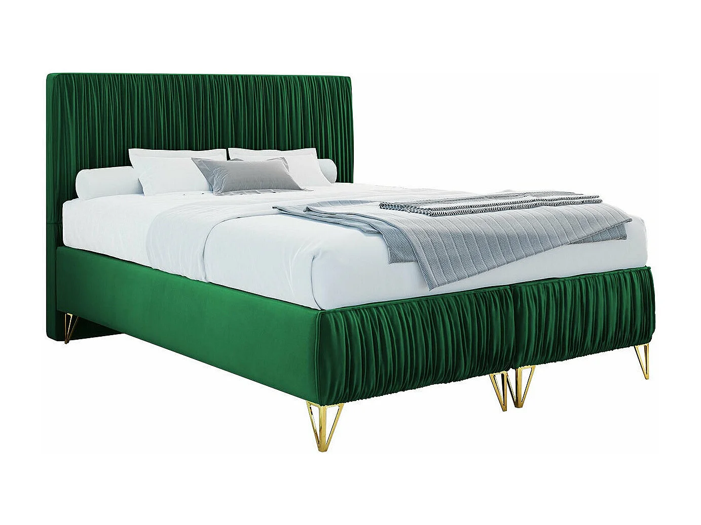 Cama continental Logan 112, Doble, Verde, 160x200, Tapiz, Somieres, 160x209x120cm