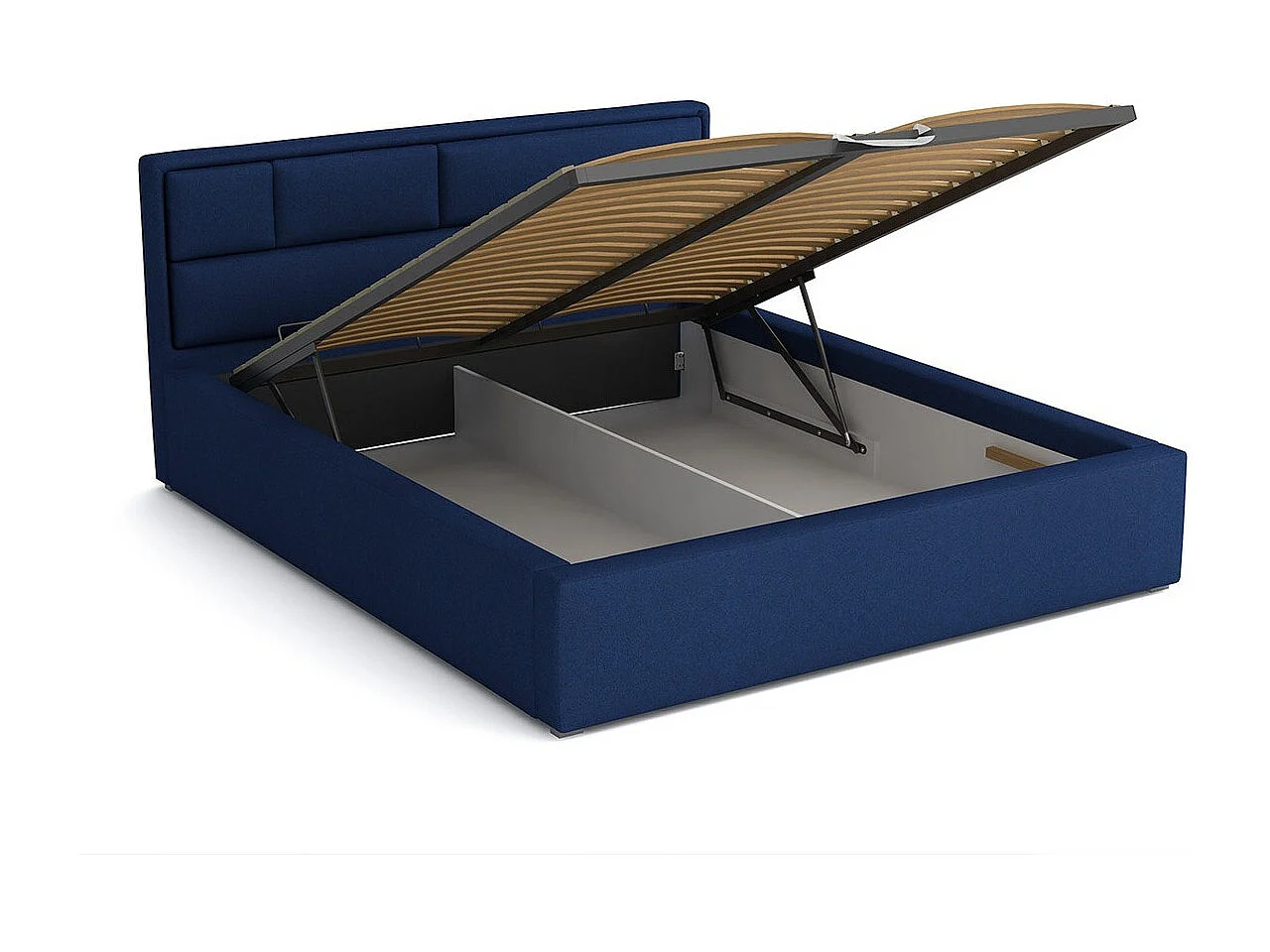 Cama Pomona 105, Casal, Azul, Tecido, Estrados de cama, 22x22x9cm