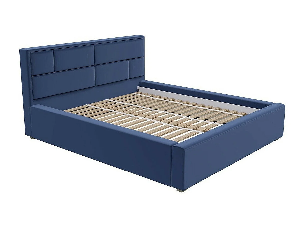 Cama Pomona 104, Individuales, De color marrón claro, 120x200, Tapiz, Somieres, 140x223cm