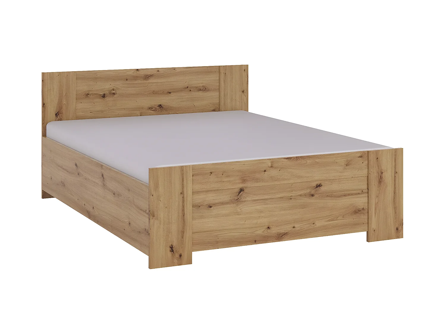 Cama Catromi 101, Casal, Castanho claro, Placa de aglomerado laminado