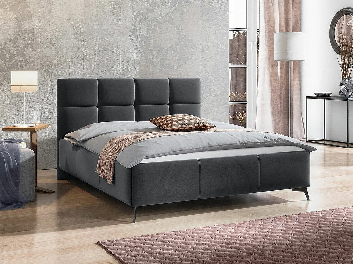 Cama ComfiDream 172, Doble, Gris, 140x200, Tapiz, Somieres, 149x216x106cm
