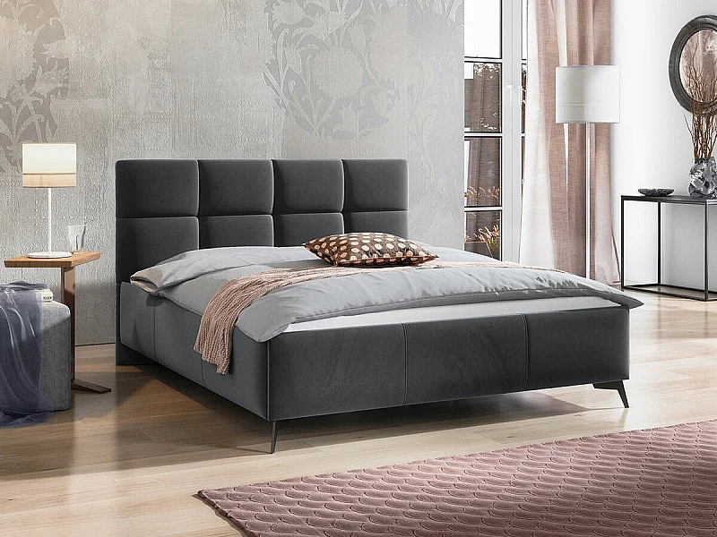 Letto ComfiDream 172, Doppio, Grigio, 140x200, Arazzo, Con, 149x216x106cm