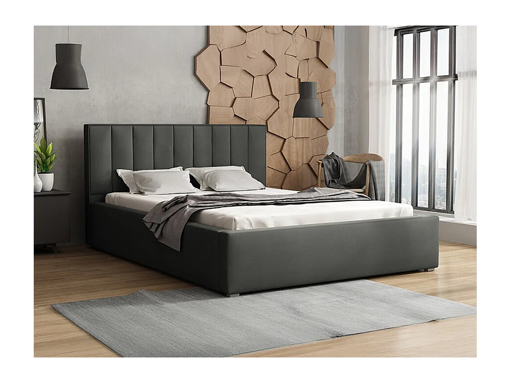 Cama Pomona 109, Individuales, Gris, 120x200, Tapiz, Somieres, 140x223x93cm