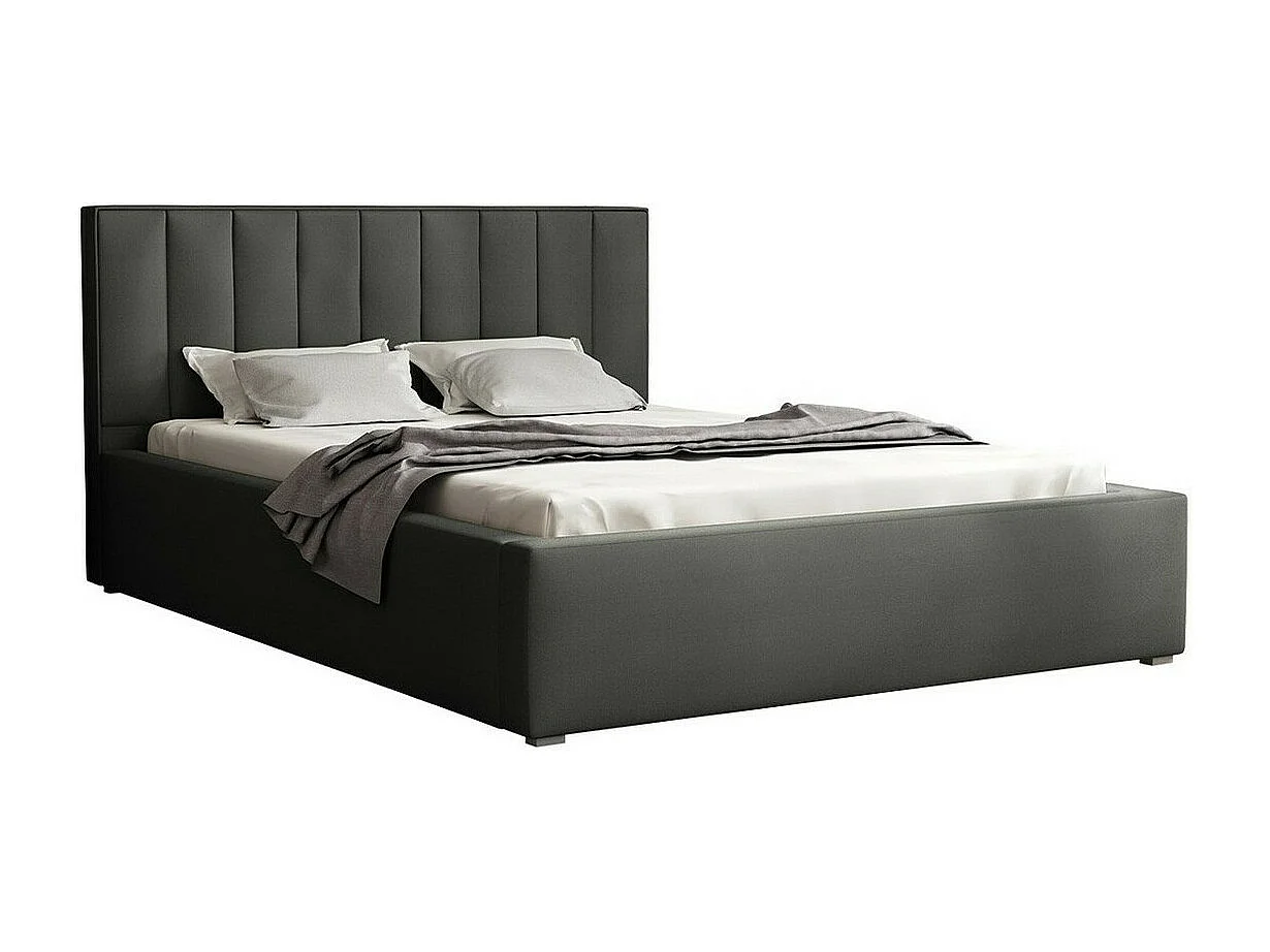 Cama Pomona 111, Individuales, Gris, 120x200, Tapiz, Somieres, 140x223x93cm