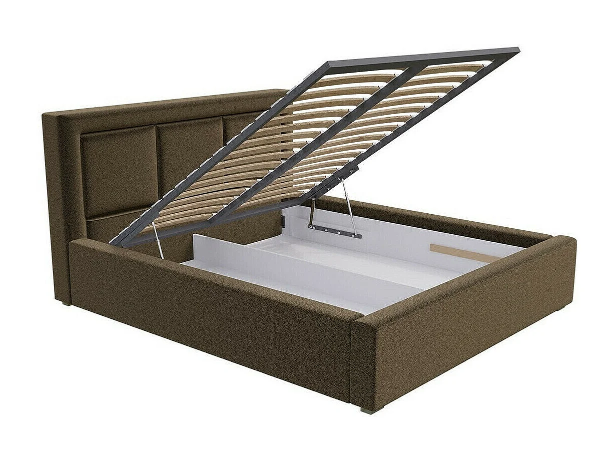 Cama Pomona 100, Doble, Verde, 200x200, Tapiz, Somieres, 220x223x93cm