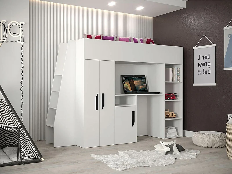 Litera Hartford 355, Individuales, Blanco, 90x200, Aglomerado laminado, Somieres, 94cm