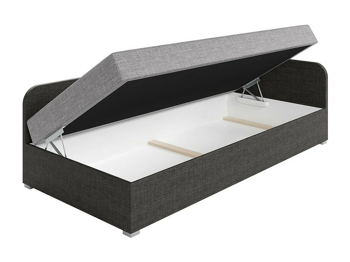 Cama Memphis 128, Individuales, Verde, 90x200, Tapiz, Somieres, 95x205x60cm