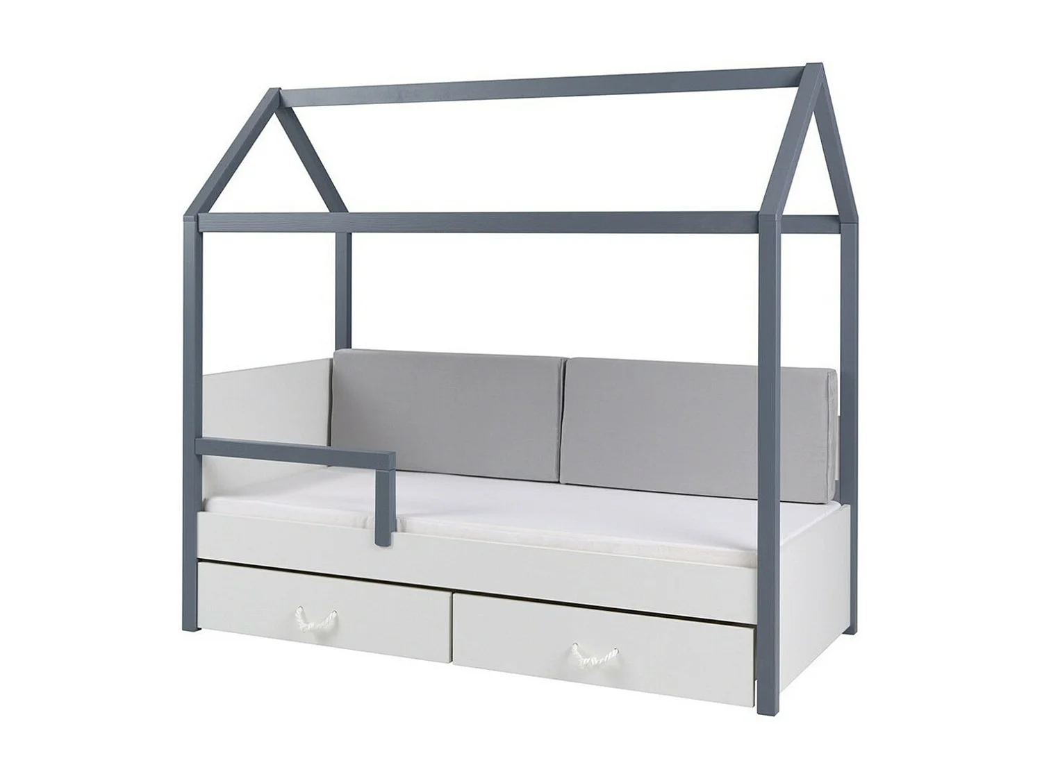 Cama Henderson 132, Individuales, Gris, 80x180, Madera, Somieres, 80x190x172cm