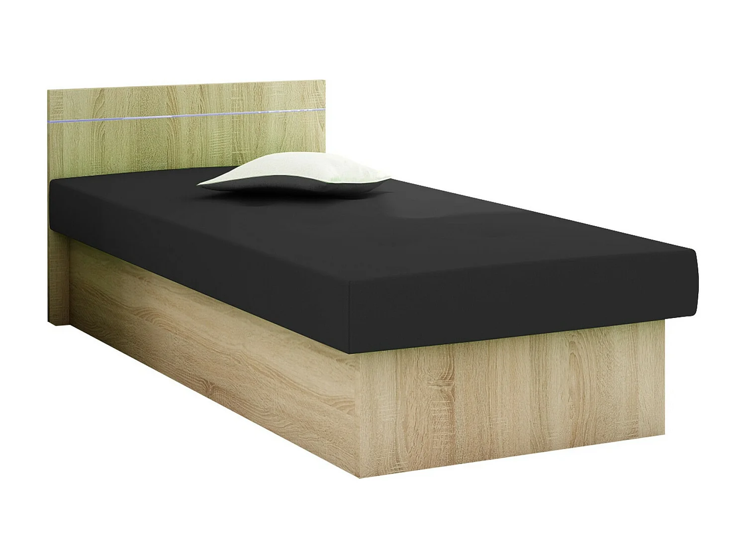 Cama Dover 101, Individuales, Negro, 80x190, 80x192x68cm