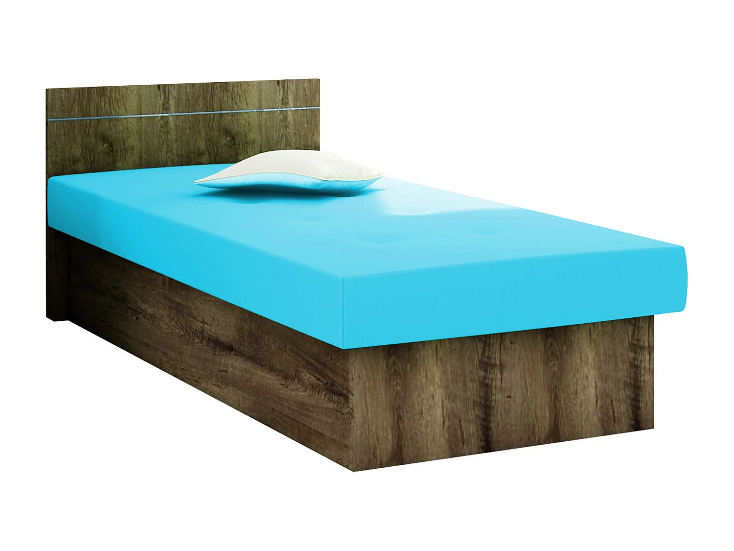 Lit Dover 101, Unique, Turquoise, 80x190, No, 80x192x68cm