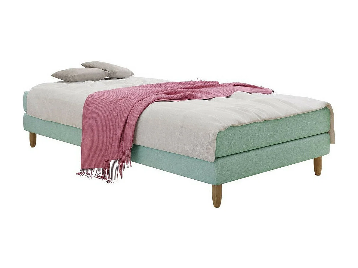 Cama Memphis 126, Solteiro, Turquesa, Tecido, Estrados de cama