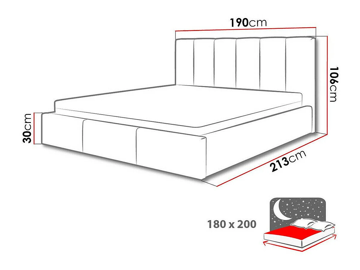 Cama ComfiDream Tirila I, Doble, Gris claro, Tapiz, Somieres
