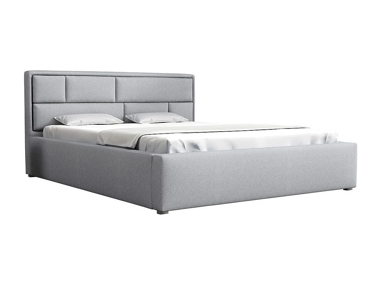 Cama Pomona 104, Doble, Gris, 160x200, Tapiz, Somieres, 180x223x93cm