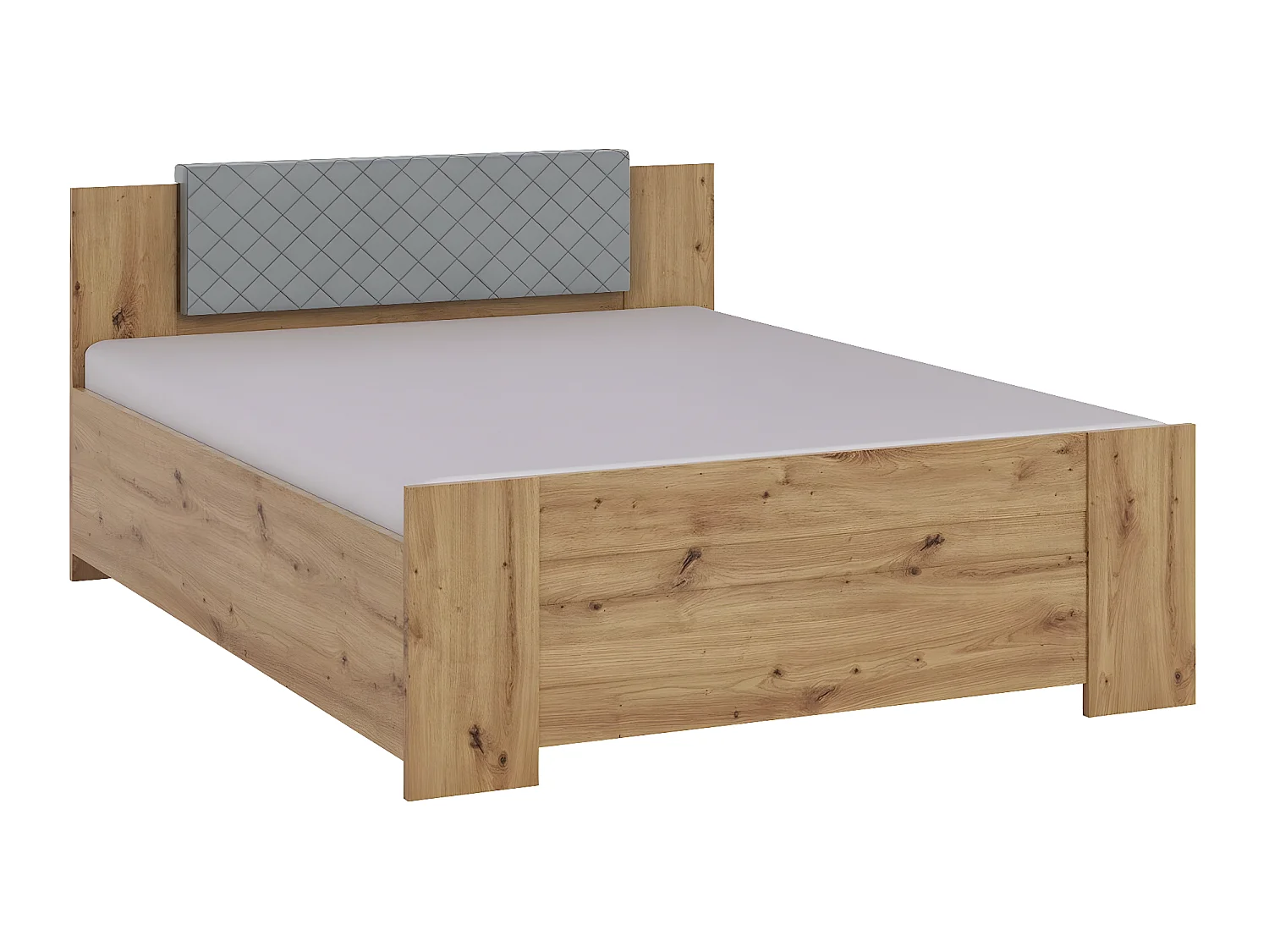 Cama Catromi 101, Casal, Castanho claro, Placa de aglomerado laminado