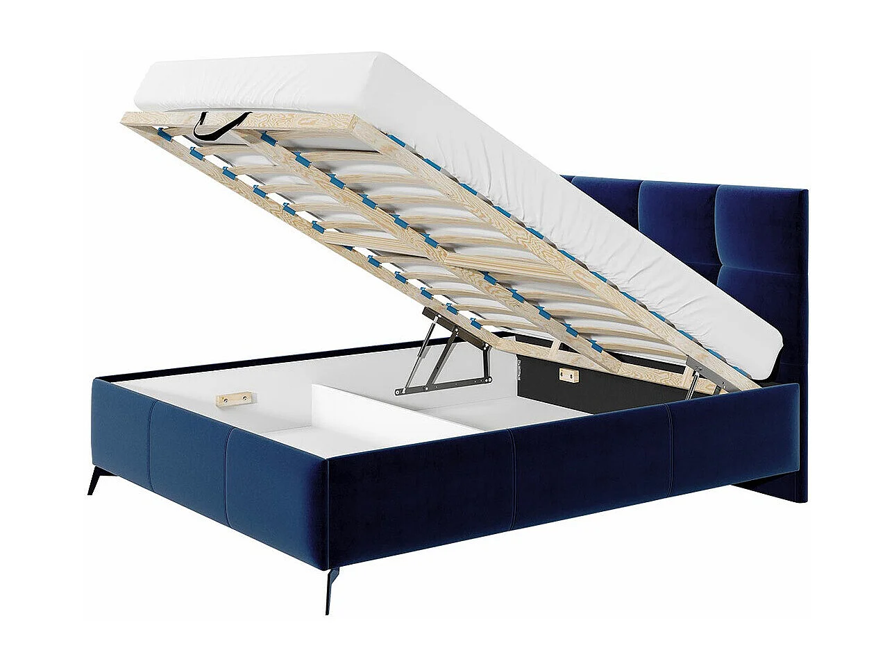 Cama ComfiDream 172, Casal, Azul, Tecido, Estrados de cama, 19x22x11cm