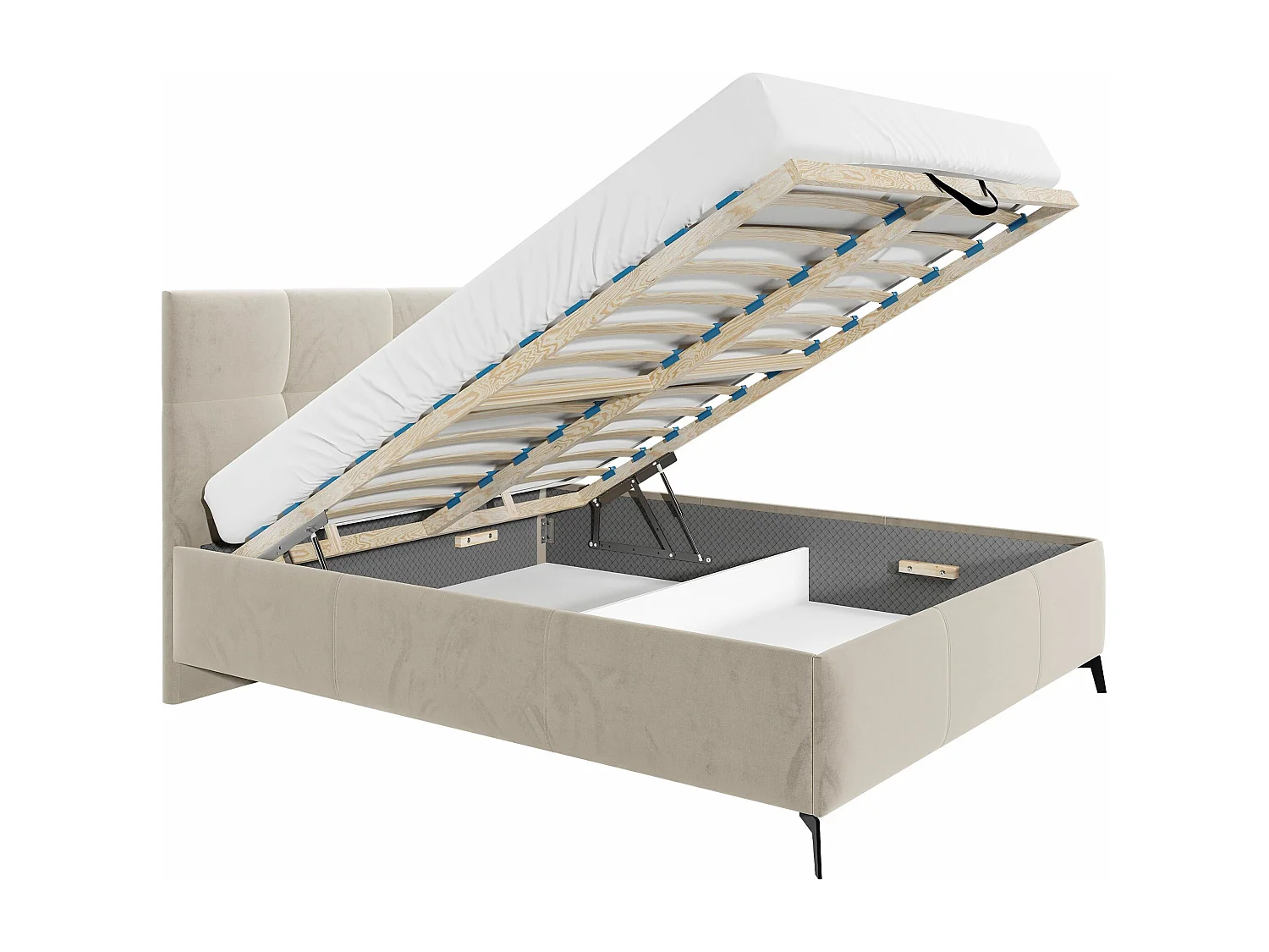 Cama ComfiDream 172, Doble, Azul, 180x200, Tapiz, Somieres, 189x216x106cm