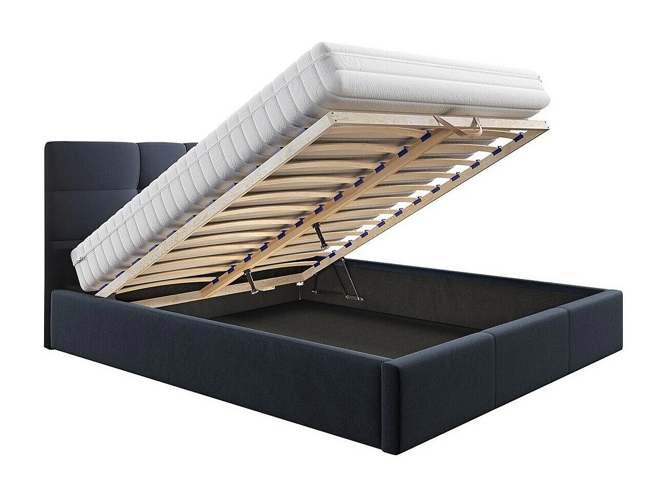 Letto ComfiDream 125, Doppio, Blu, 140x200, Arazzo, Con, 151x212x105cm