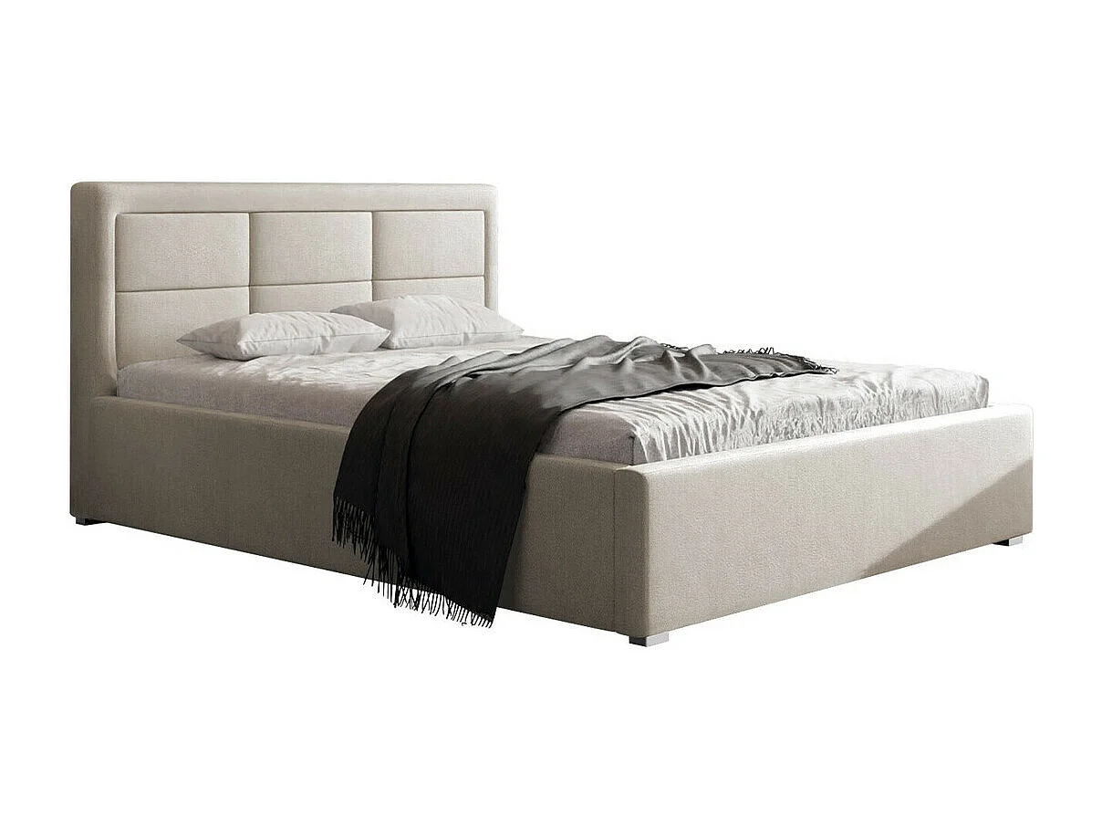 Letto Pomona 102, Doppio, Grigio, 160x200, Arazzo, Con, 180x223x93cm