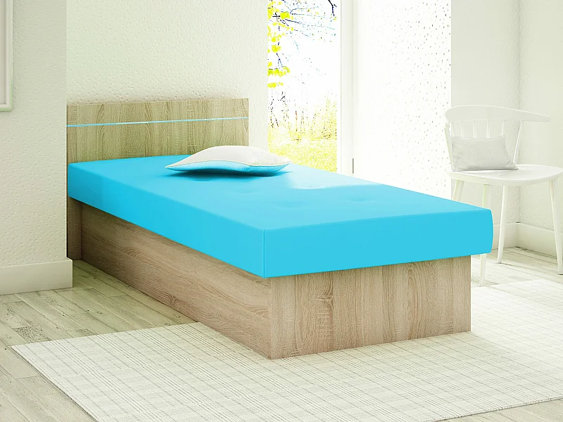 Lit Dover 101, Unique, Turquoise, 80x190, No, 80x192x68cm