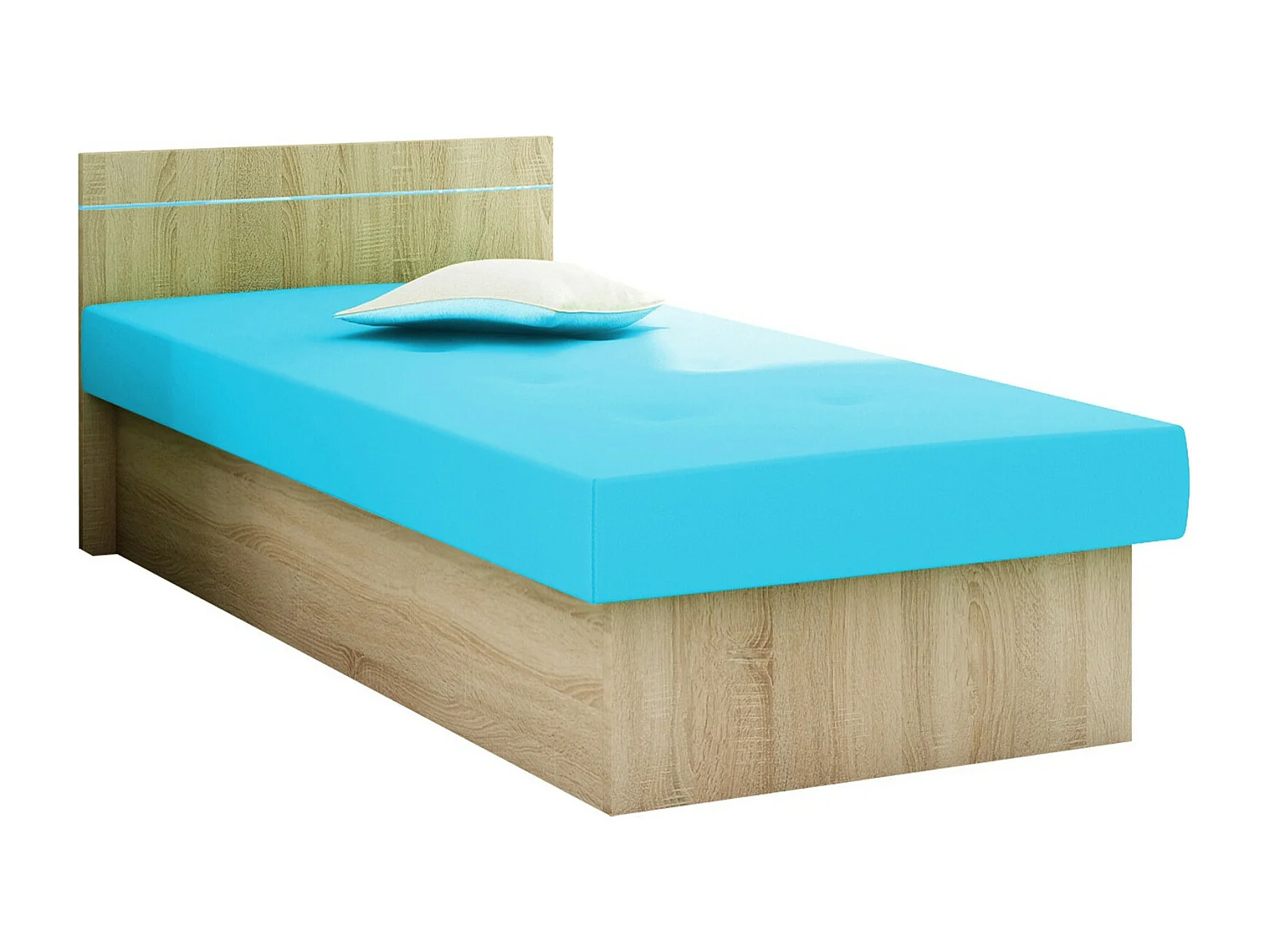 Lit Dover 101, Unique, Turquoise, 80x190, No, 80x192x68cm