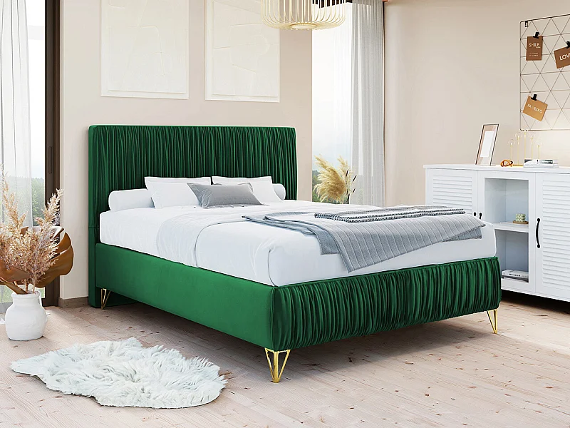 Cama Logan 112, Doble, Verde, 140x200, Tapiz, Somieres, 140x209x120cm
