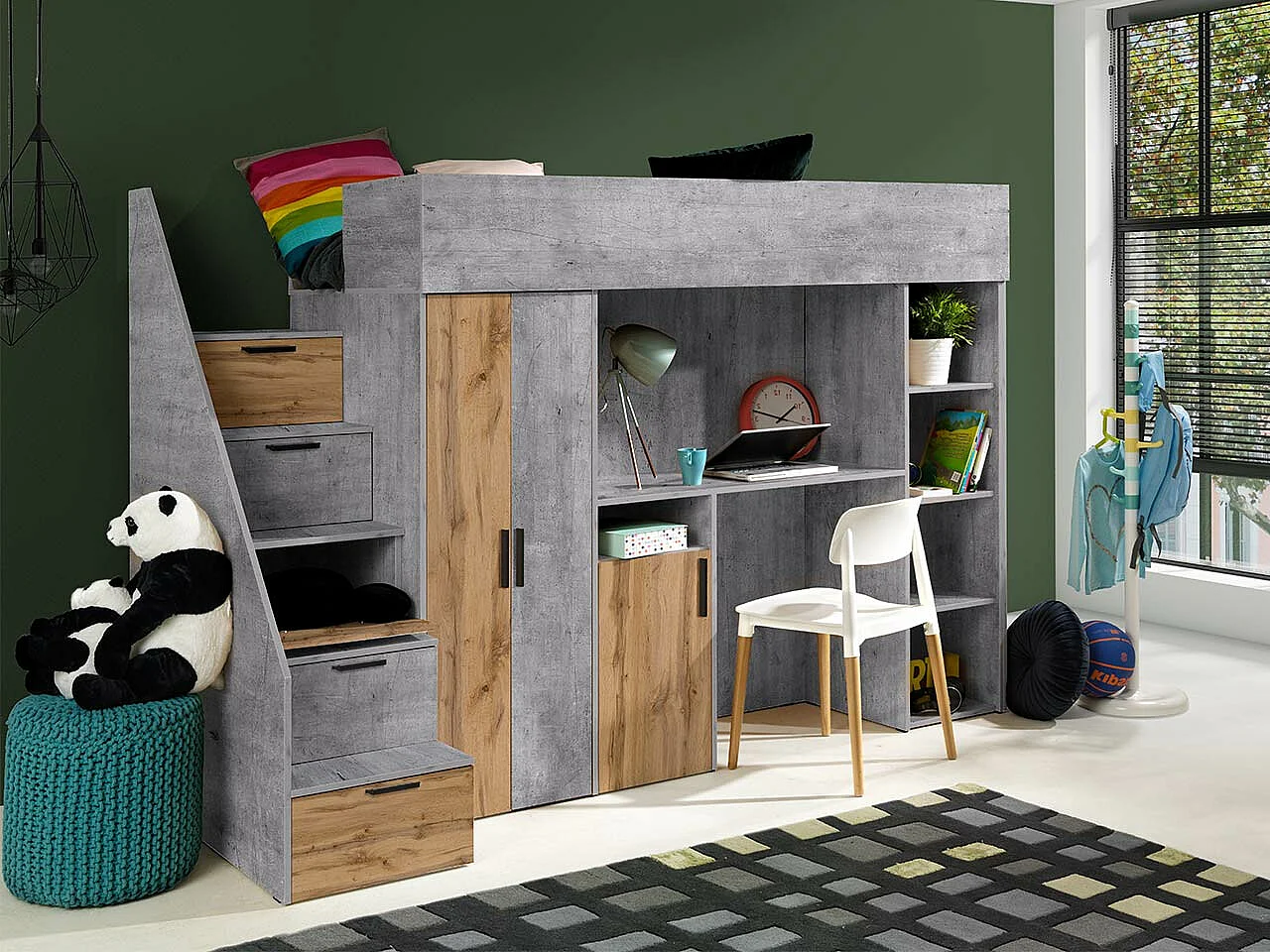 Litera Hartford 365, Individuales, Gris, 90x200, Aglomerado laminado, Somieres, 120x247cm