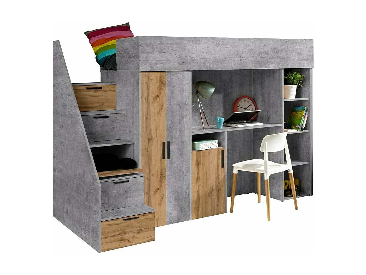 Litera Hartford 365, Individuales, Gris, 90x200, Aglomerado laminado, Somieres, 120x247cm