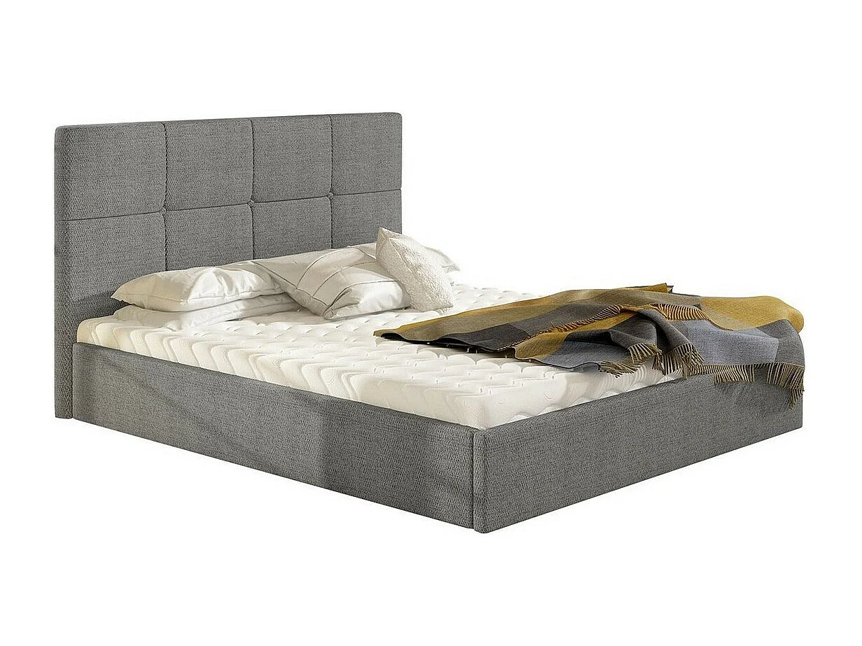 Lit ComfiDream 130, Double, Gris, 180x200, Tissu, Disponible, 191x213x106cm