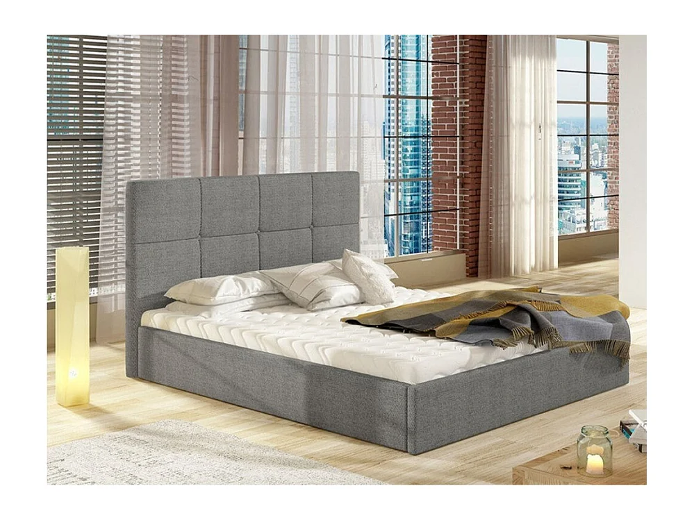 Cama ComfiDream 130, Doble, Gris, 140x200, Tapiz, Somieres, 151x213x106cm