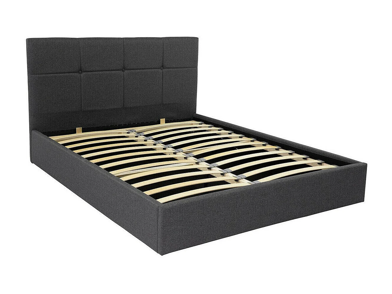 Lit ComfiDream 130, Double, Gris, 140x200, Tissu, Disponible, 151x213x106cm