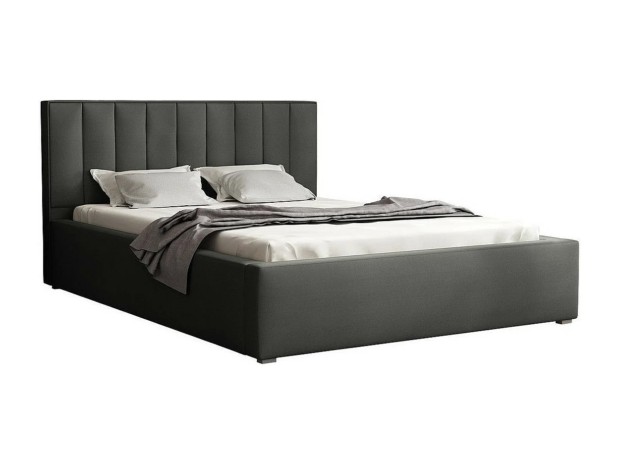 Letto Pomona 109, Doppio, Grigio, 200x200, Arazzo, Con, 220x223x93cm