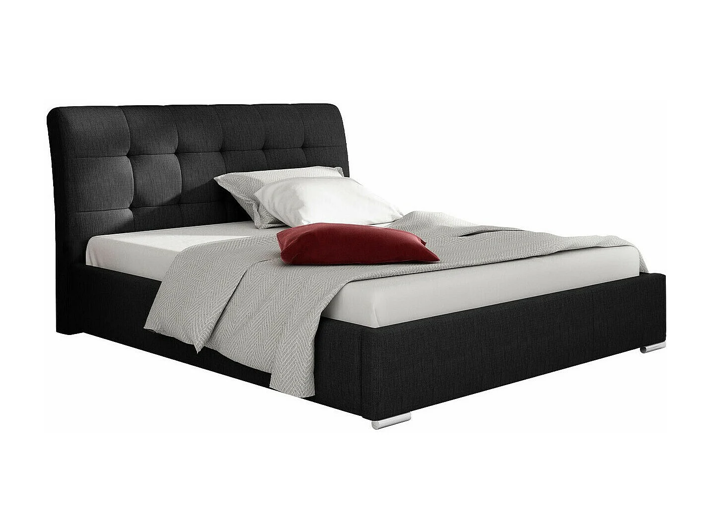 Letto Baltimore 107, Doppio, Marrone, 140x200, Arazzo, Con, 160x227x103cm