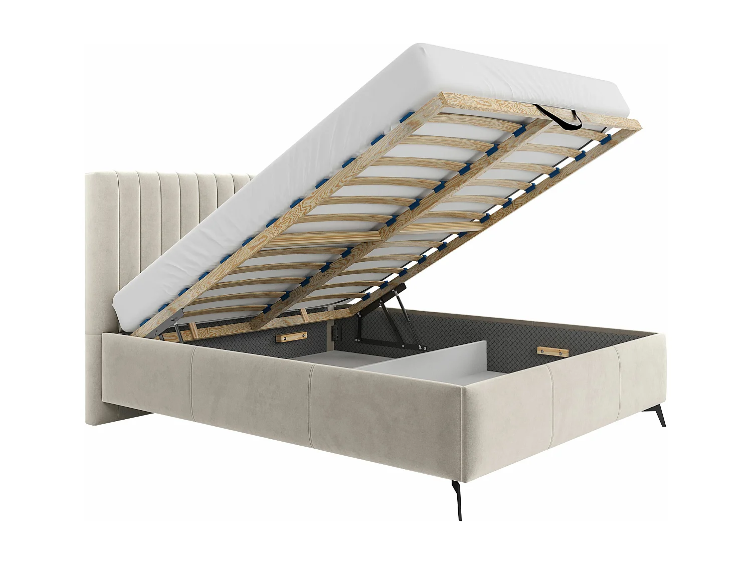 Letto ComfiDream 173, Doppio, Nocciola, 160x200, Arazzo, Con, 169x216x106cm