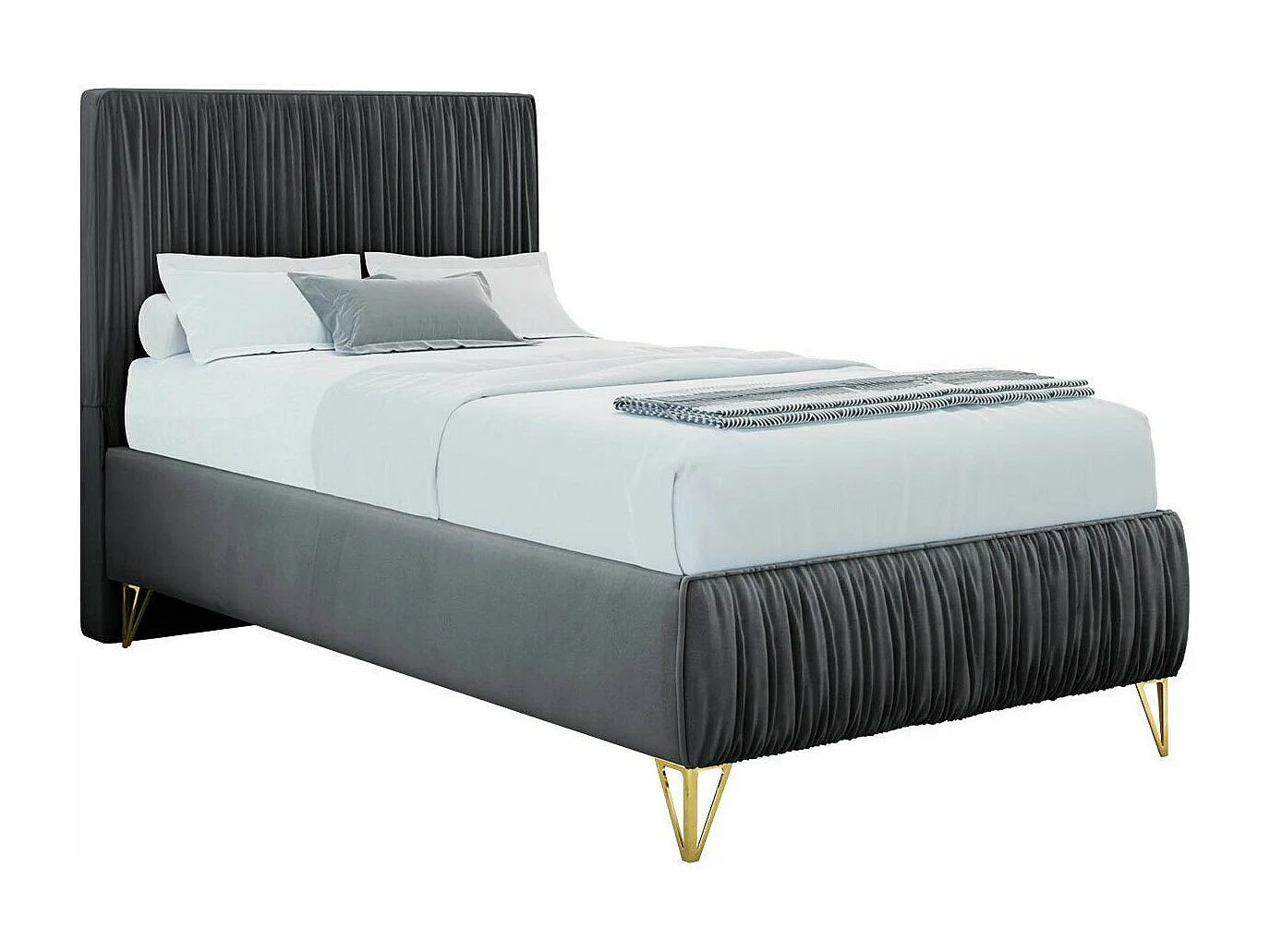Cama Logan 112, Individuales, Gris, 80x200, Tapiz, Somieres, 80x209x120cm