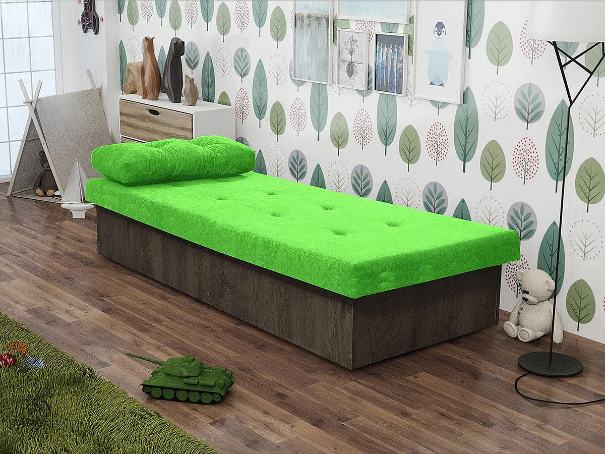 Cama Dover 100, Individuales, Verde, 80x190, 80x190x39cm