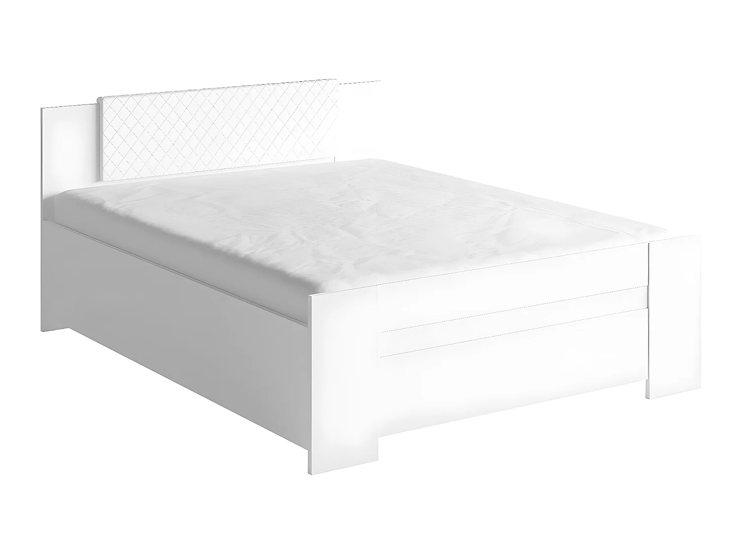 Cama Catromi 101, Doble, Blanco, 160x200, Aglomerado laminado, Somieres, 165x205x90cm