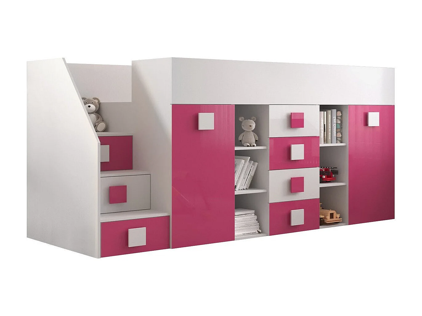 Litera Hartford 366, Individuales, Rosa, 90x200, Aglomerado laminado, Somieres, 94x249cm