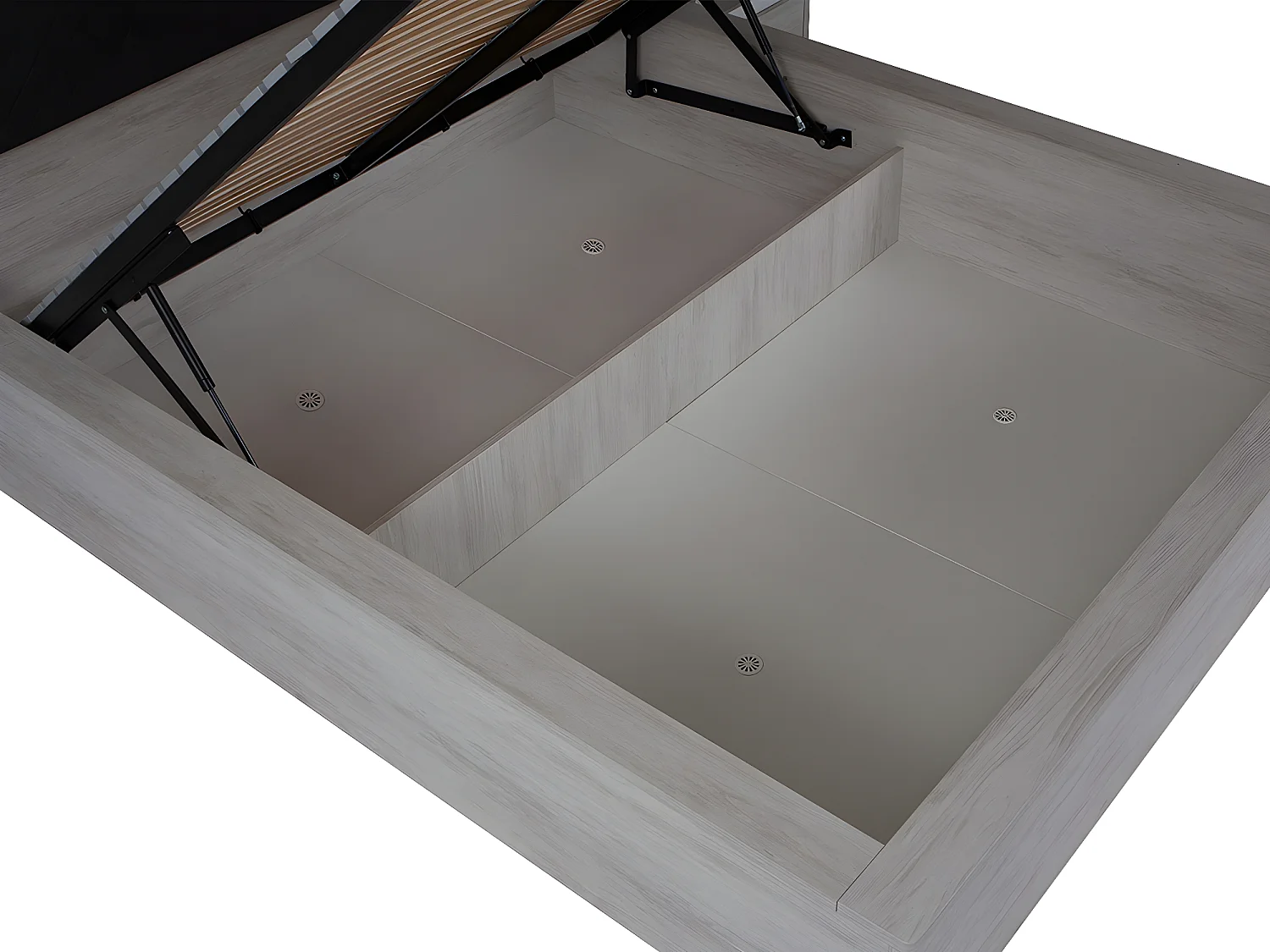 Cama Fivelbo 105, Doble, Marrón, 160x200, Aglomerado laminado, Somieres, 182x214x105cm