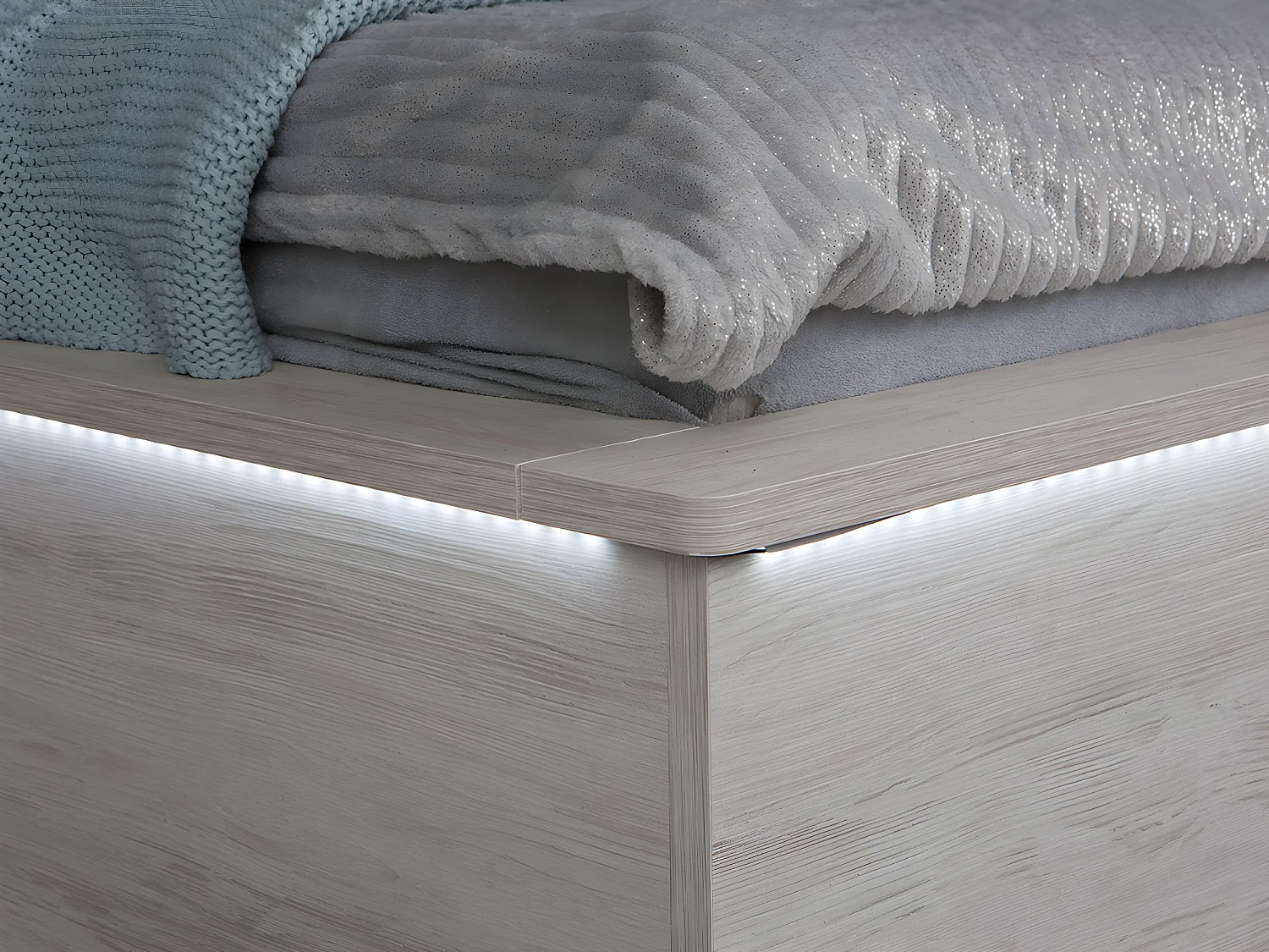 Cama Fivelbo 105, Doble, Marrón, 160x200, Aglomerado laminado, Somieres, 182x214x105cm