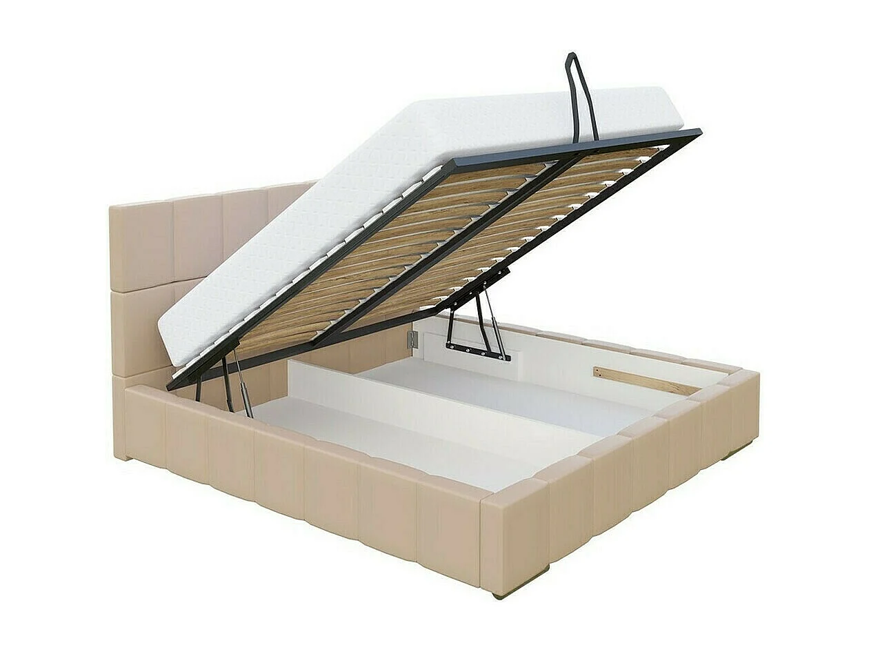 Cama Baltimore 120, Doble, Rosa, 180x200, Tapiz, Somieres, 198x222x92cm