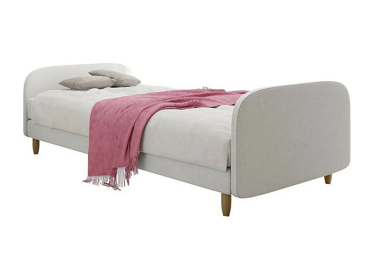 Cama Memphis 125, Individuales, Gris, 120x200, Tapiz, Somieres, 120x210x63cm
