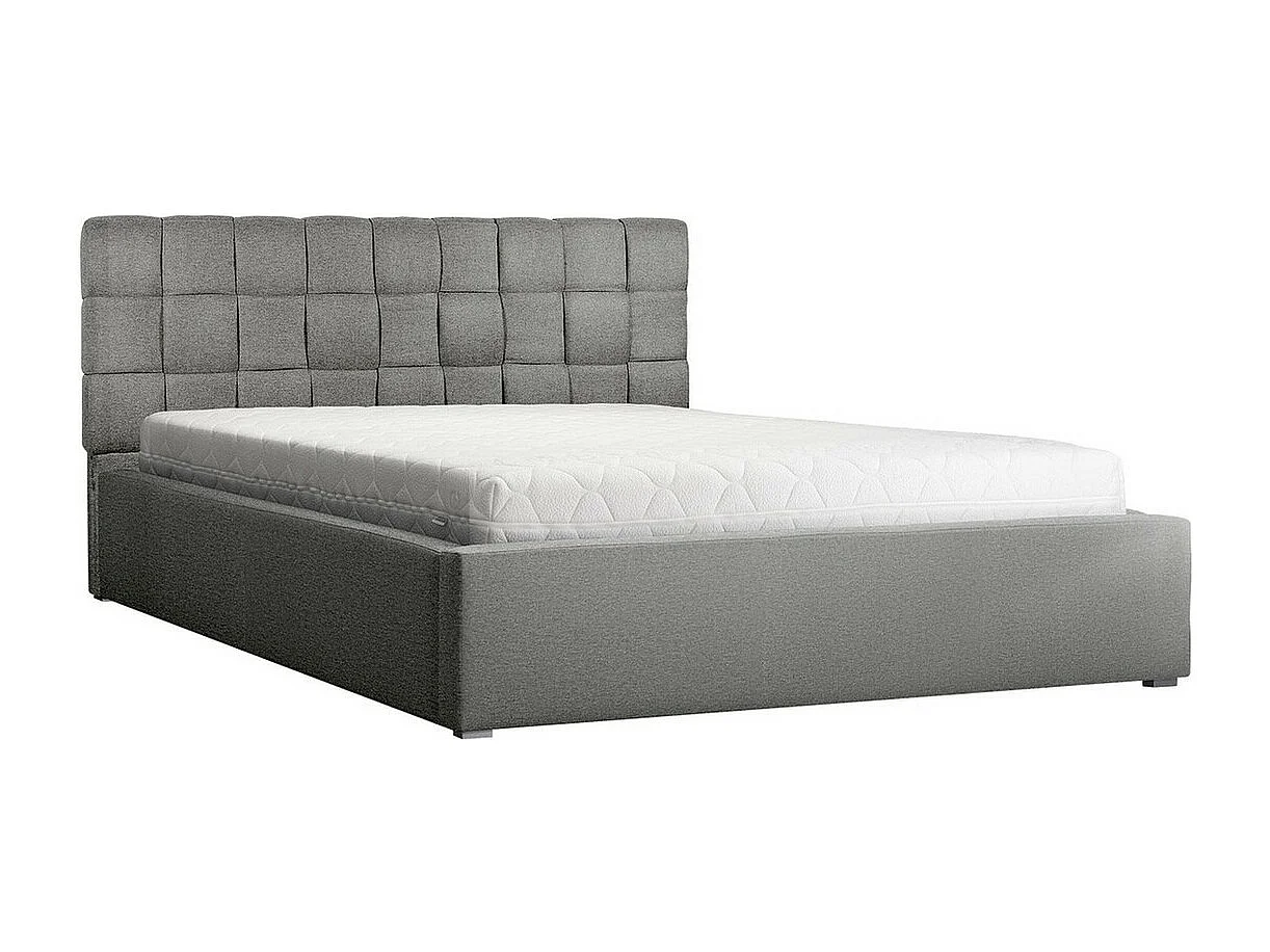Cama Pomona 106, Doble, Gris, 180x200, Tapiz, Somieres, 200x223x93cm