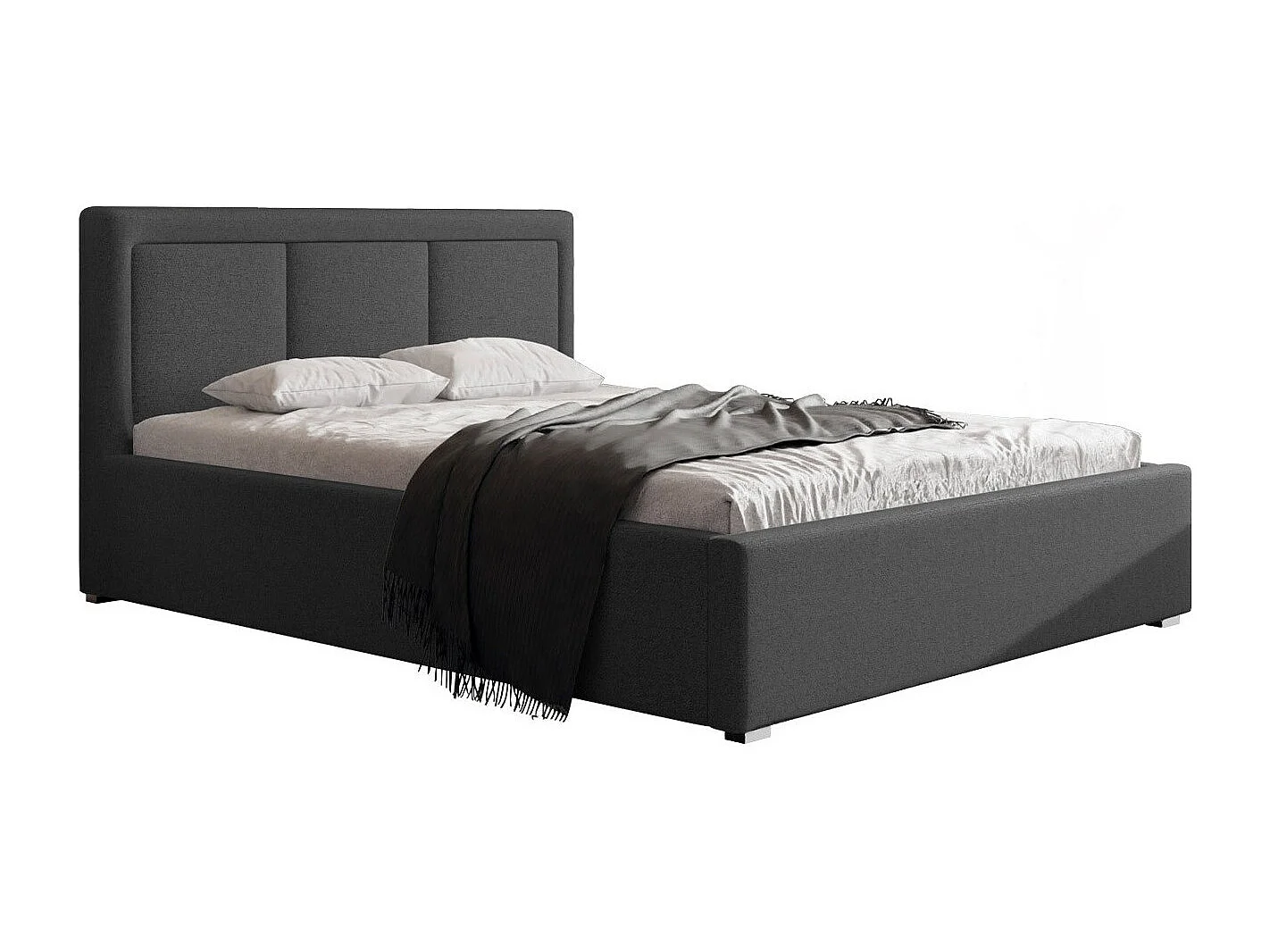 Cama Pomona 101, Individuales, Gris, 120x200, Tapiz, Somieres, 140x223x93cm