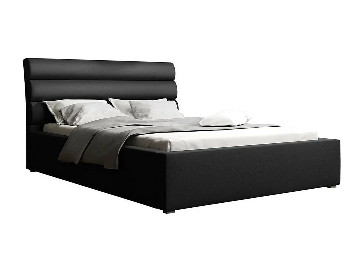 Cama Pomona 110, Solteiro, Preto, Tecido, Estrados de cama, 14x22x10cm