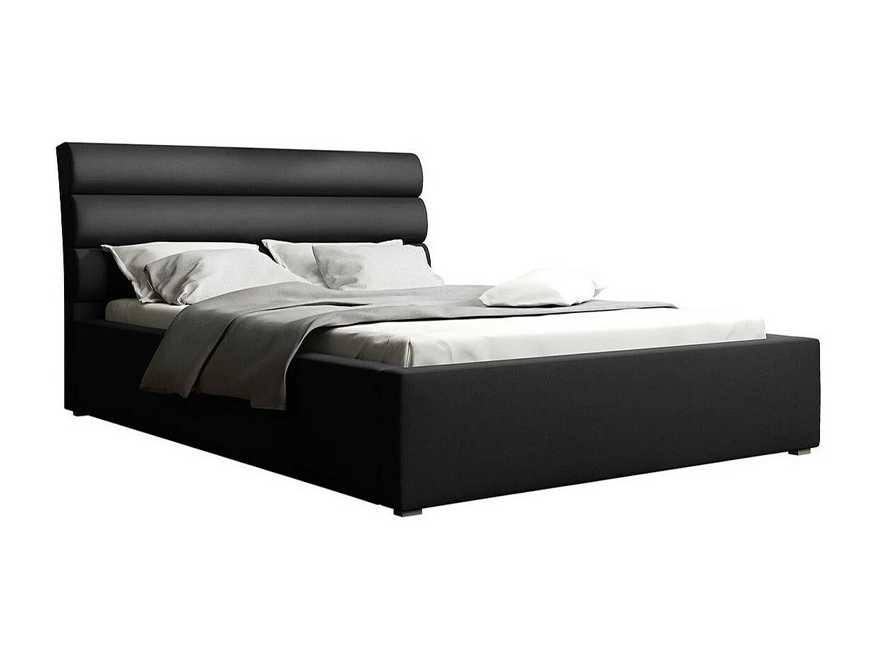 Letto Pomona 110, Doppio, Nero, 140x200, Arazzo, Con, 160x223x100cm
